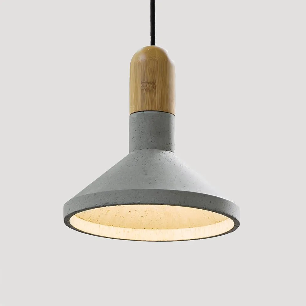 Bentu Shang Pendant Light - Lava Stone, Black Aluminium