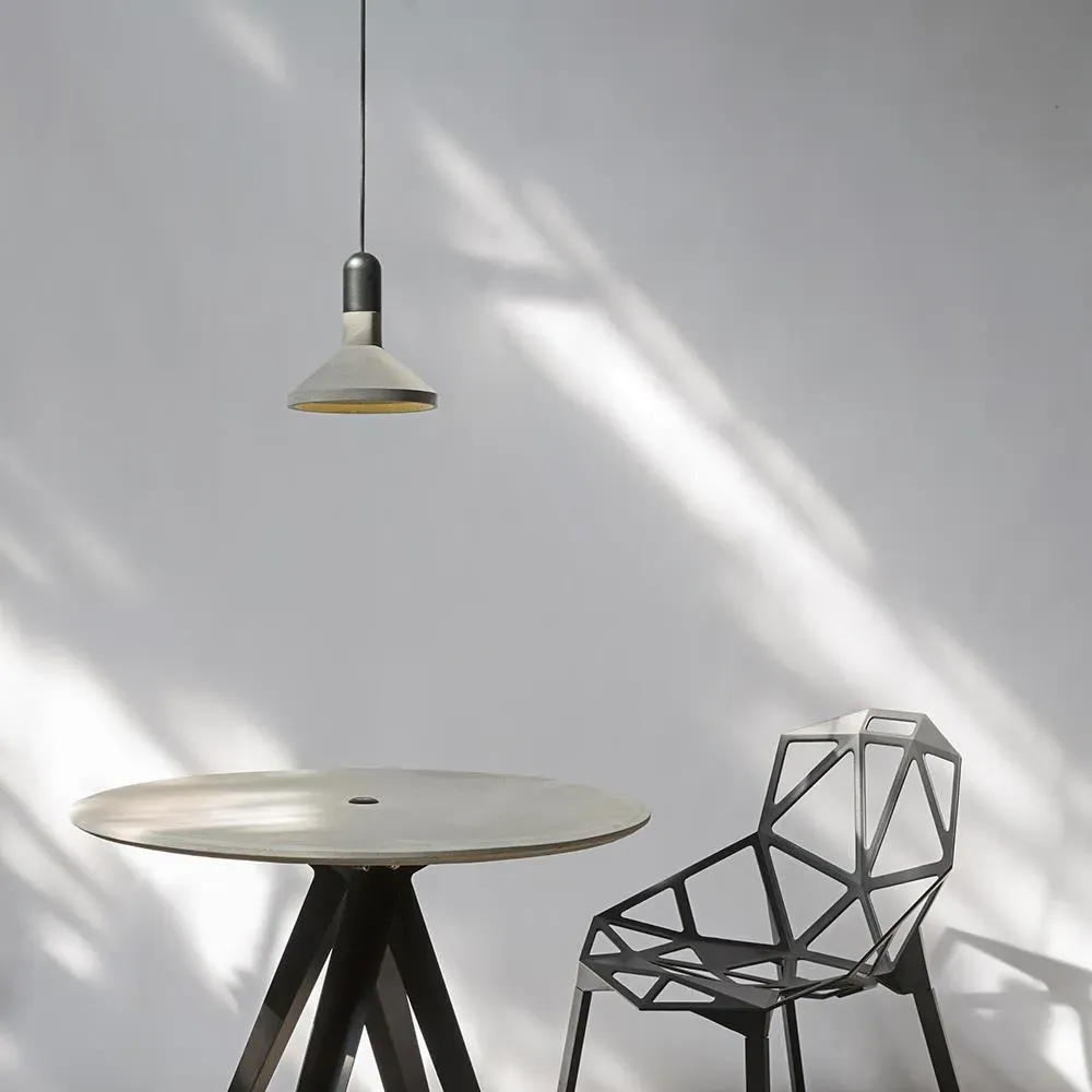 Bentu Shang Pendant Light - Lava Stone, Black Aluminium