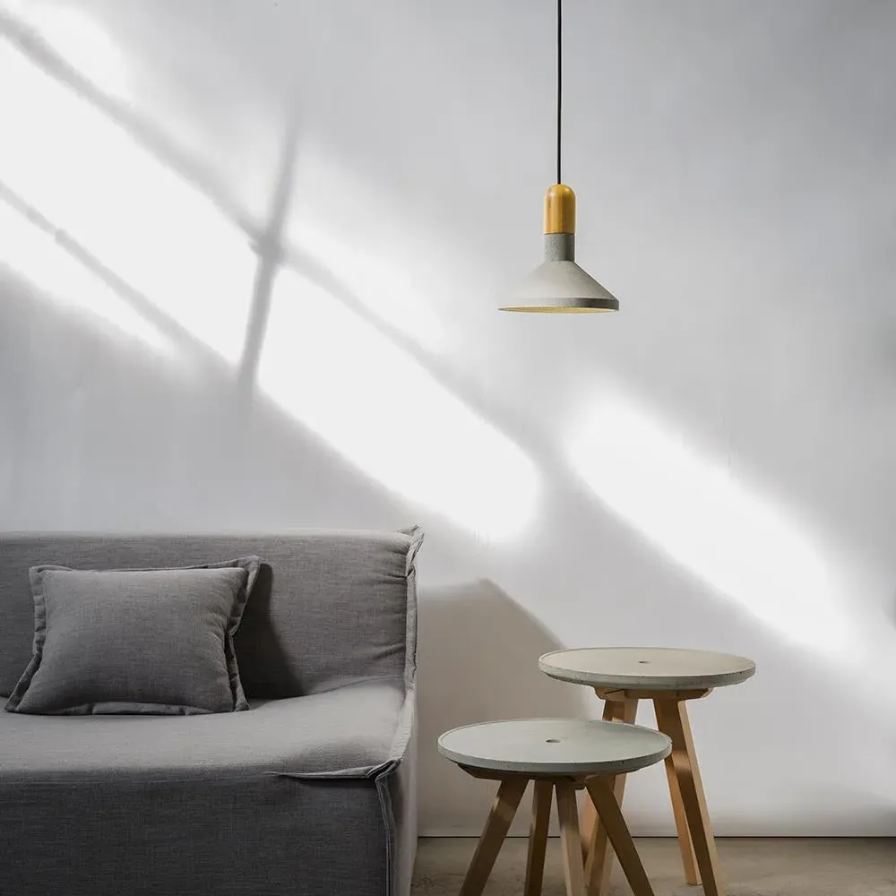 Bentu Shang Pendant Light - Lava Stone, Black Aluminium