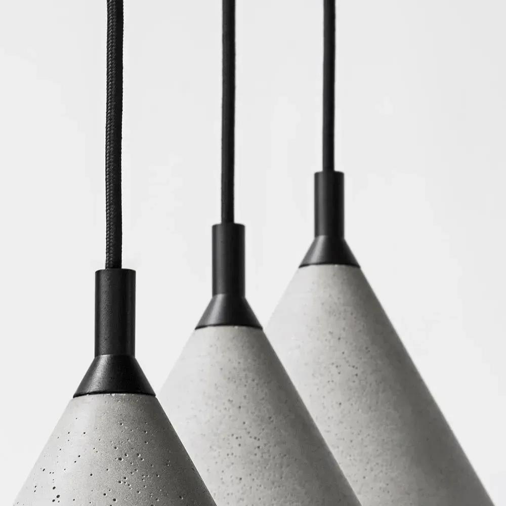 Conical Pendant Light - Concrete, Aluminium