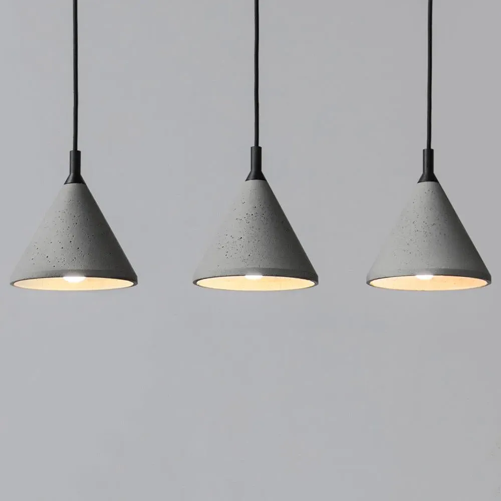 Conical Pendant Light - Concrete, Aluminium