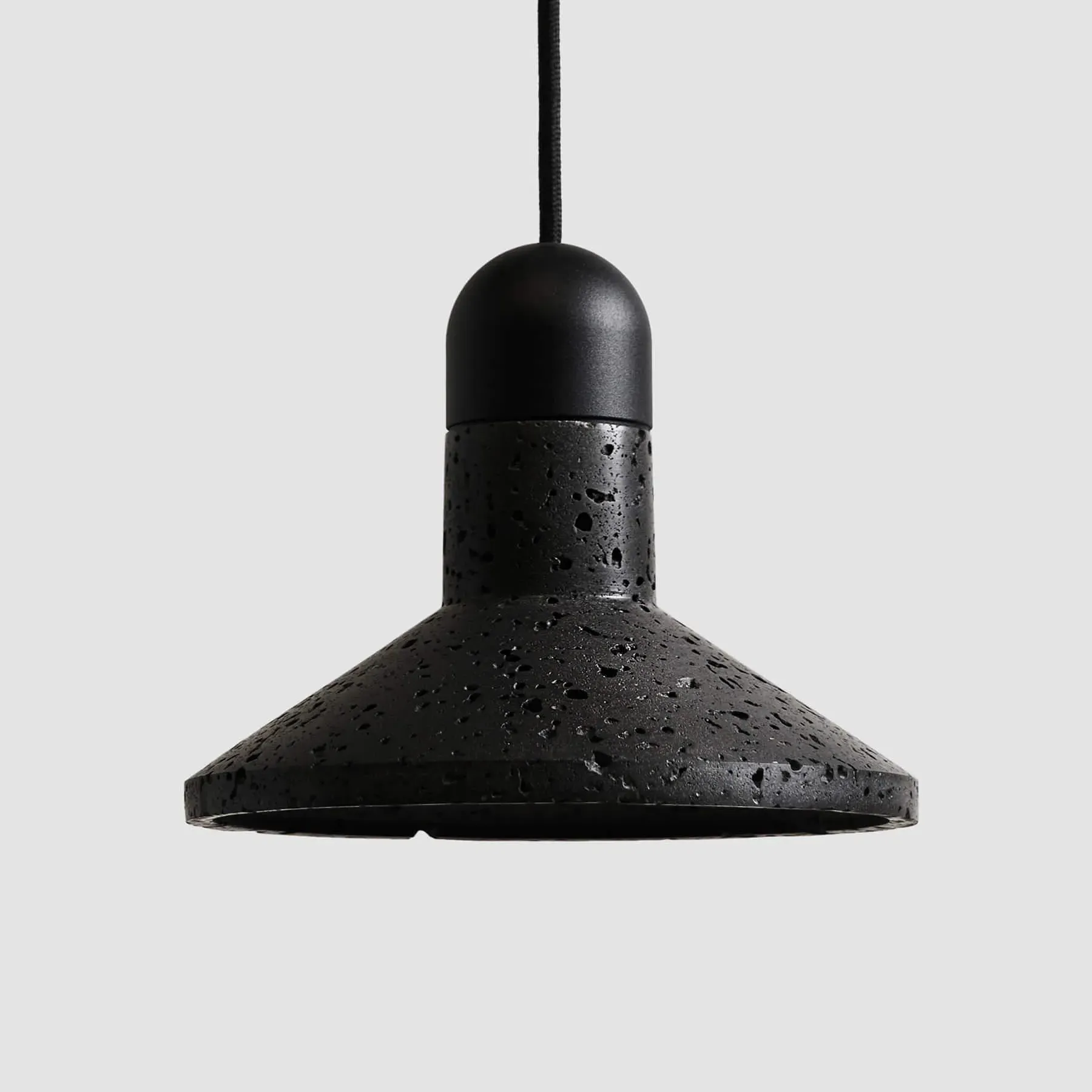 Conical Pendant Light - Lava Stone, Concrete