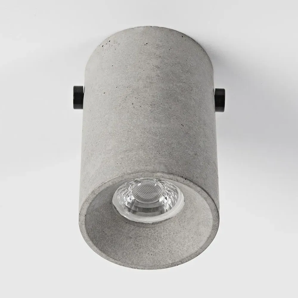 Cylinder Ceiling Light - Black, Concrete