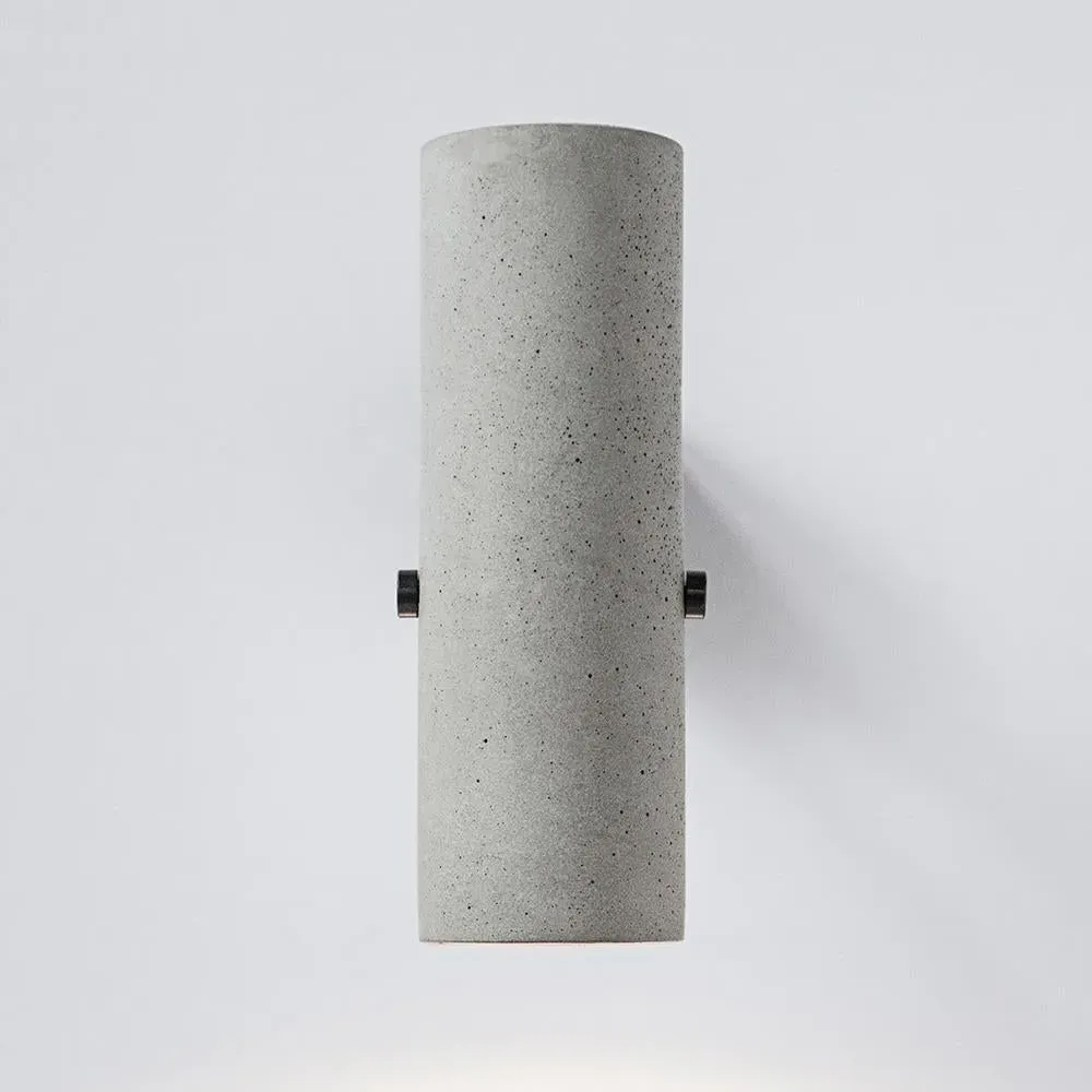 Cylinder Wall Light - Black, Concrete