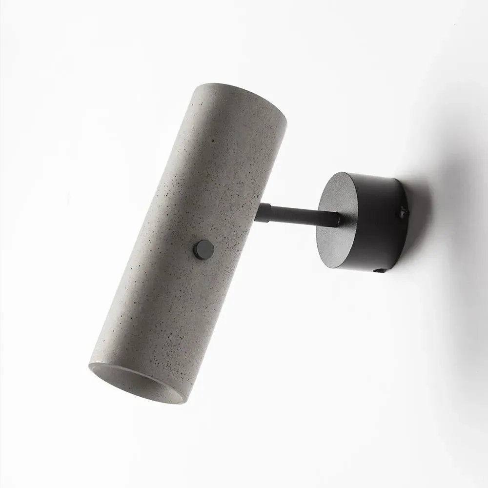 Cylinder Wall Light - Black, Concrete image