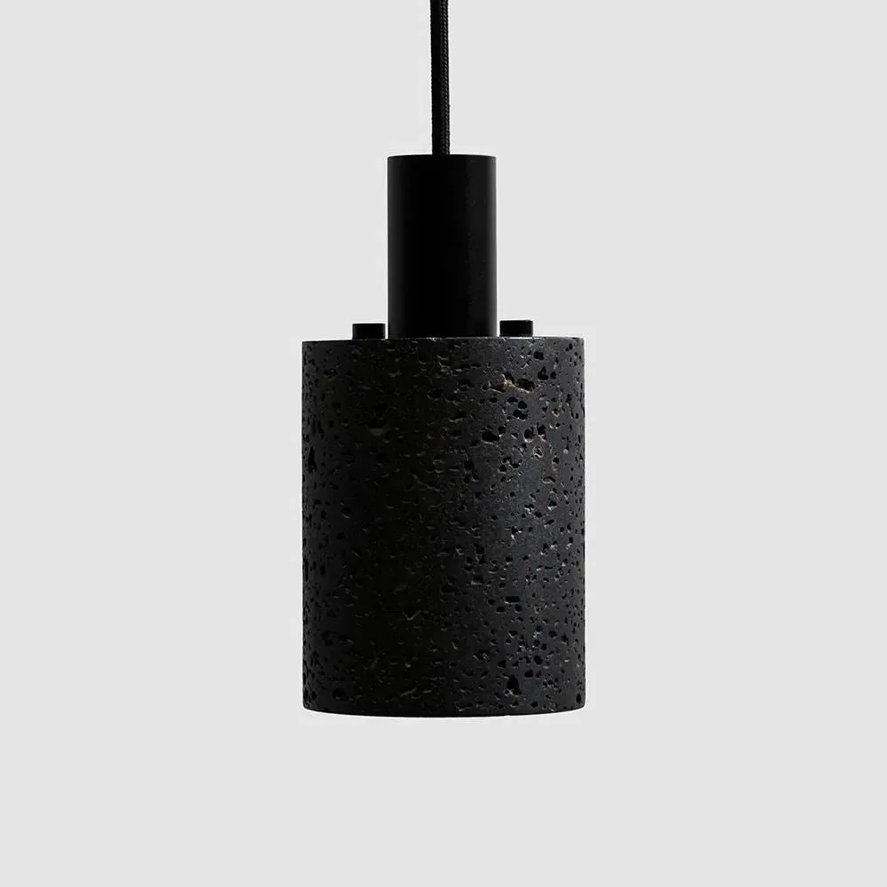 N Pendant Light - Black, Lava Stone Aluminium