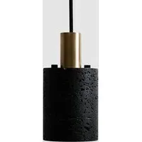 N Pendant Light - Brass, Lava Stone