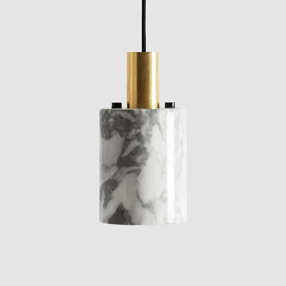 N Pendant Light Linear Design - White, Marble