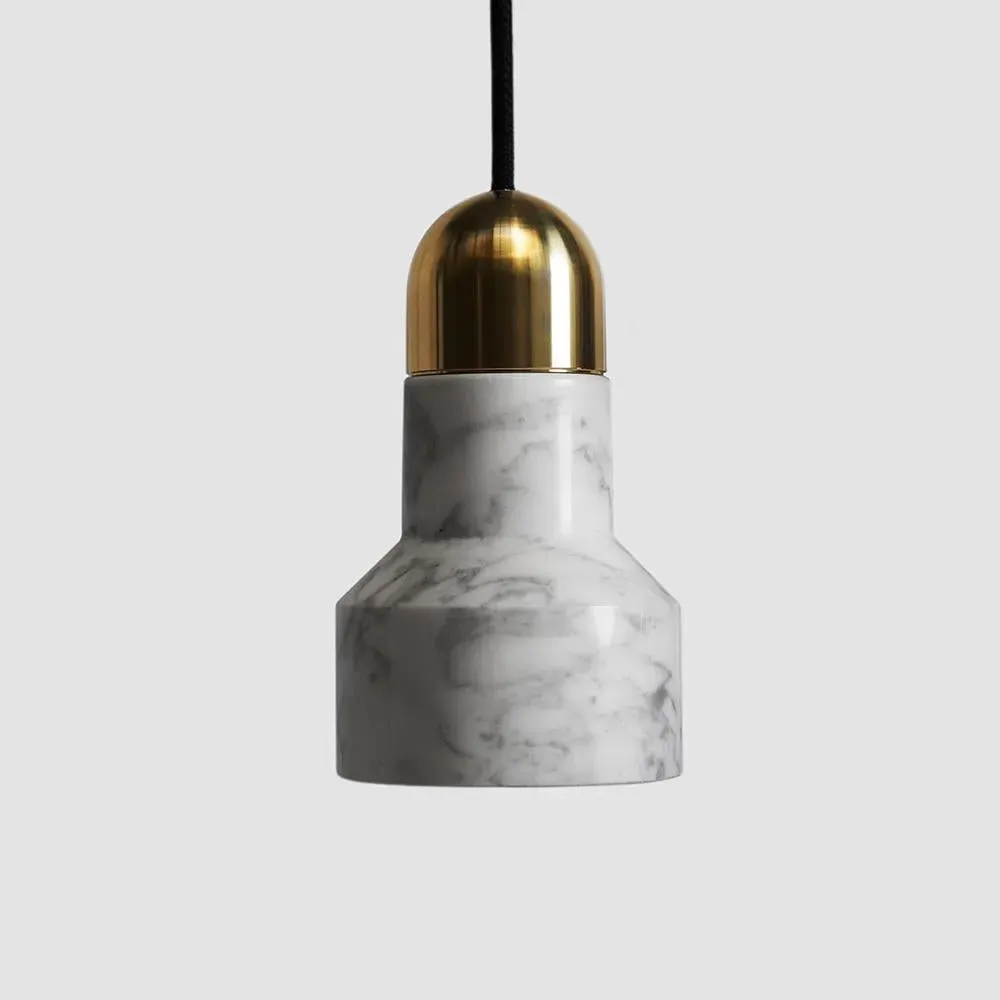 Pendant Light with LED - Black, White Marble