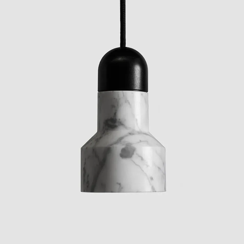 Pendant Light with LED - Brass, White Marble