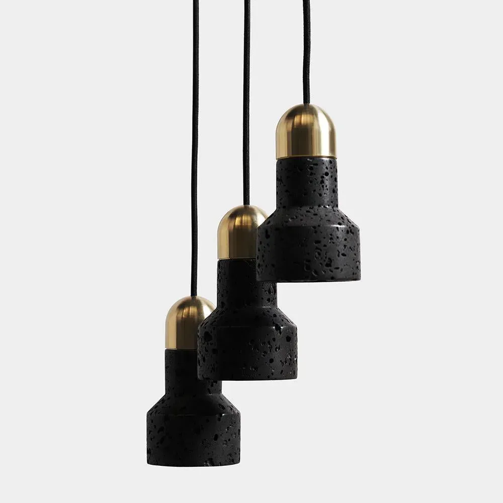 Pendant Light with LED - Brass, White Marble