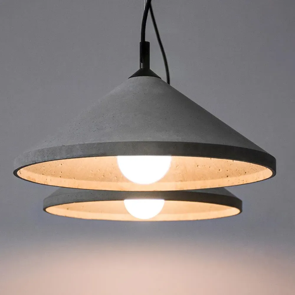 Ren Large Pendant Light - Brass, Concrete