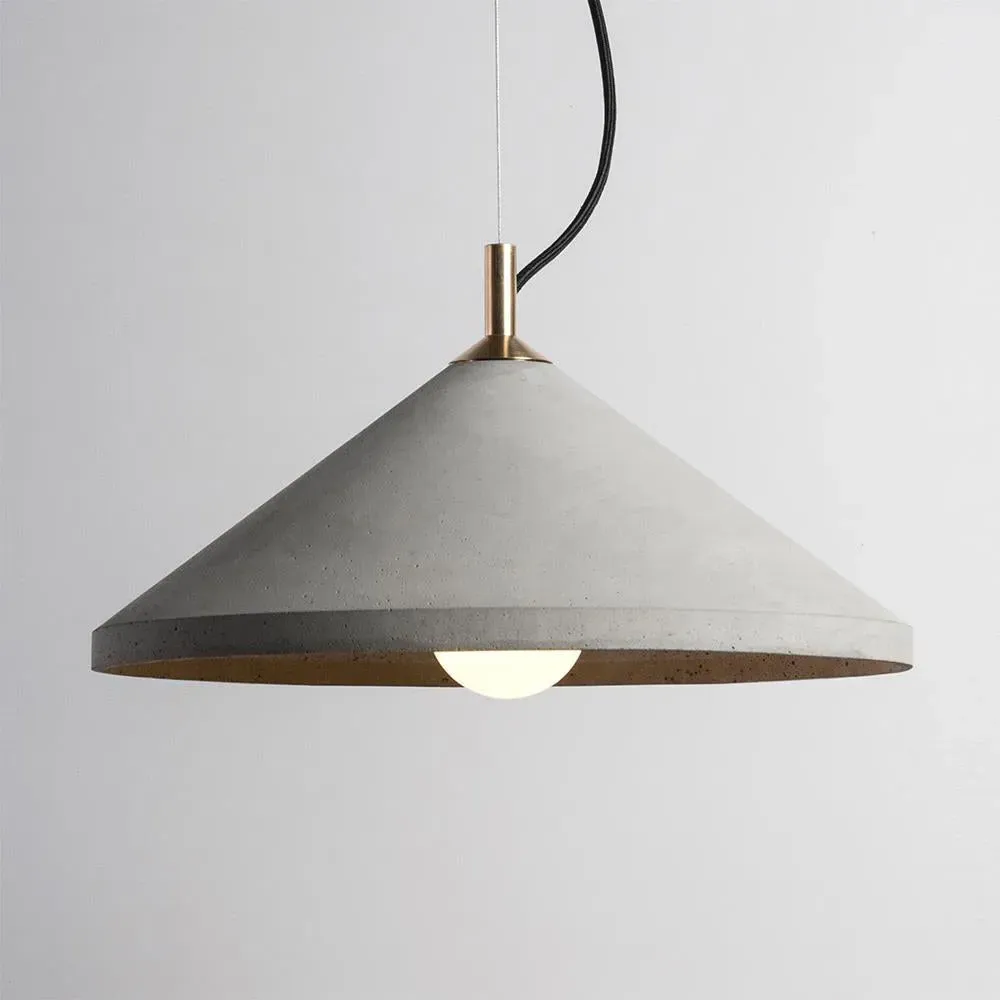 Ren Large Pendant Light - Brass, Concrete