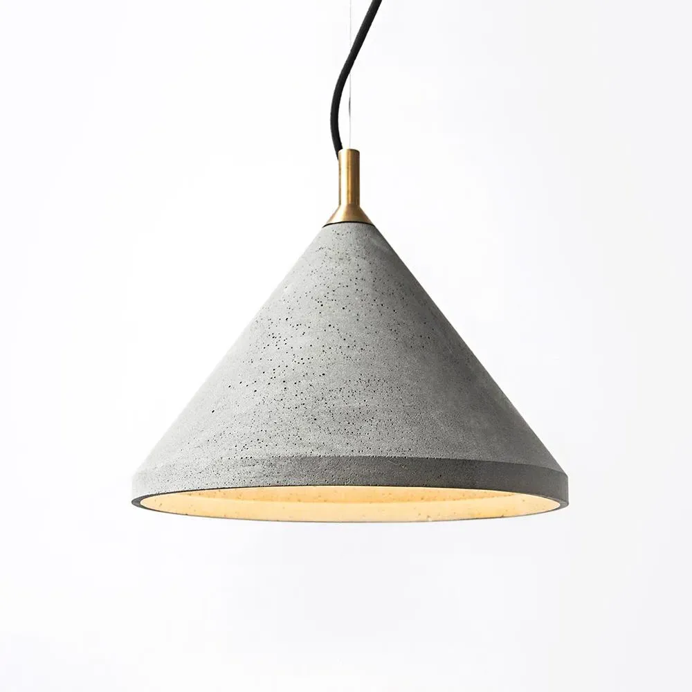Ren Medium Pendant Light - Brass, Concrete