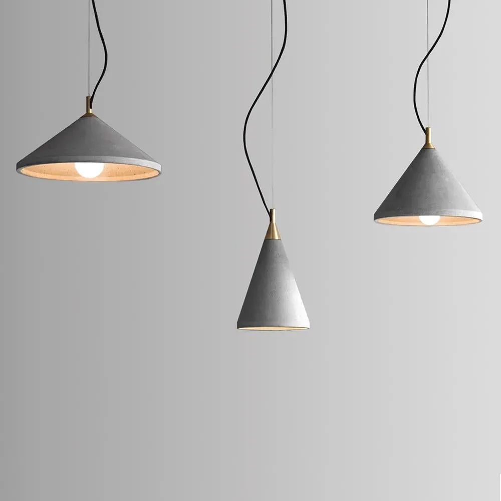 Ren Small Pendant Light - Brass, Concrete