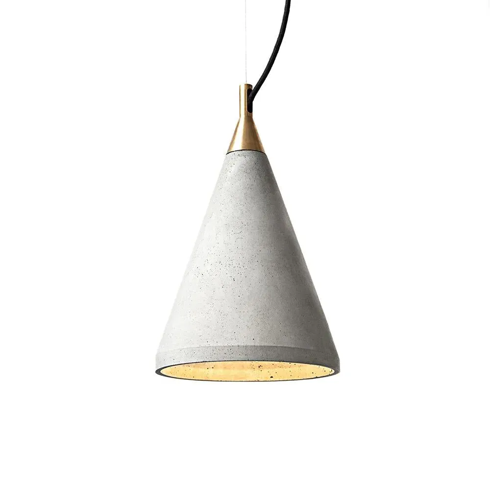 Ren Small Pendant Light - Brass, Concrete image