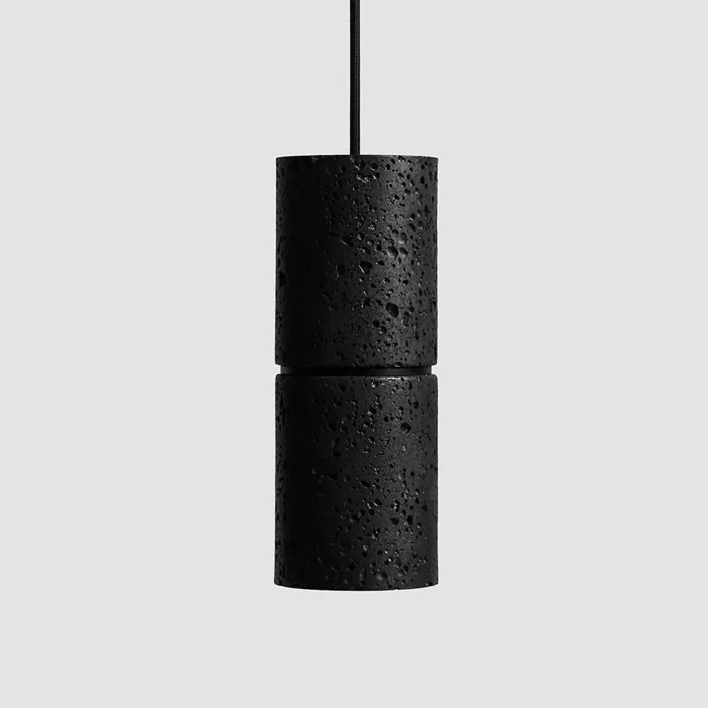 Ri Pendant Light - Black, Lava Stone image