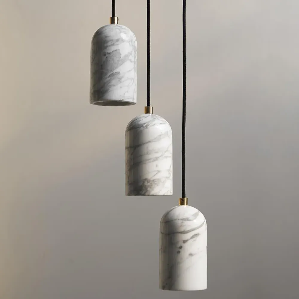 U Pendant Light - Black, Lava Stone