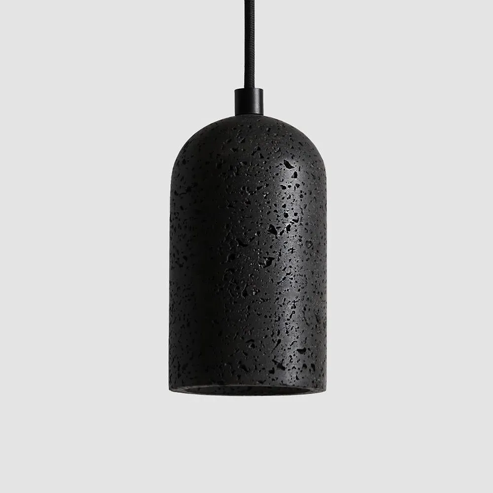 U Pendant Light - Black, Lava Stone image