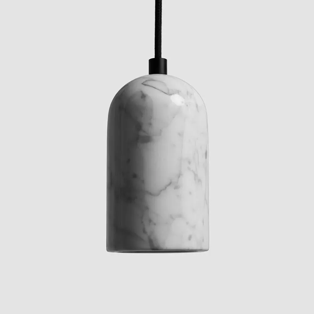 U Pendant Light - Black, White Marble