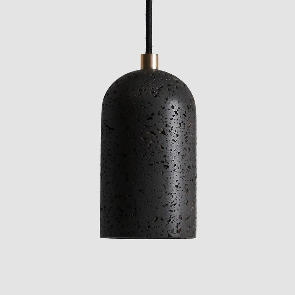 U Pendant Light - Lava Stone, Brass image