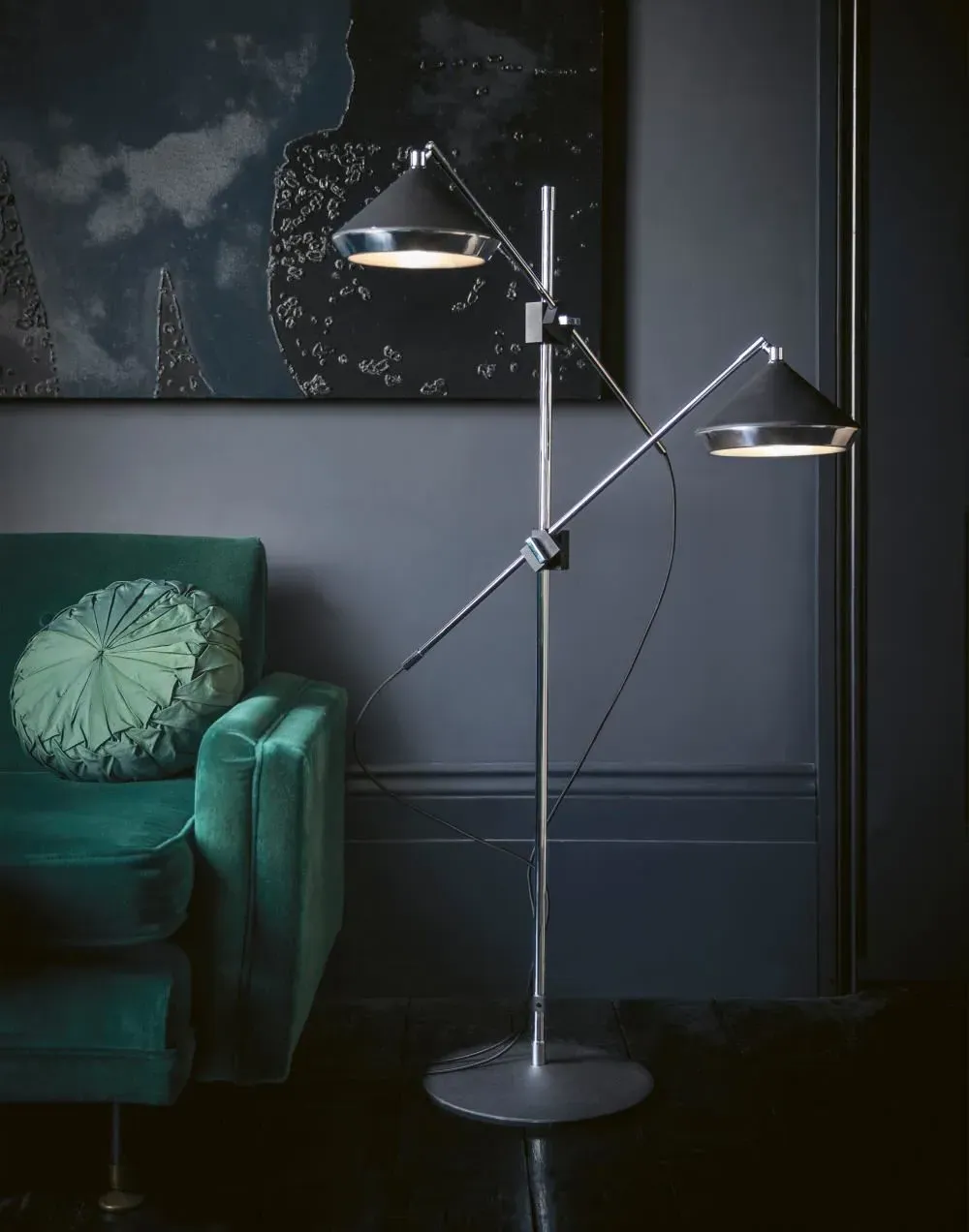 Adjustable Floor Lamp - Black, Brass