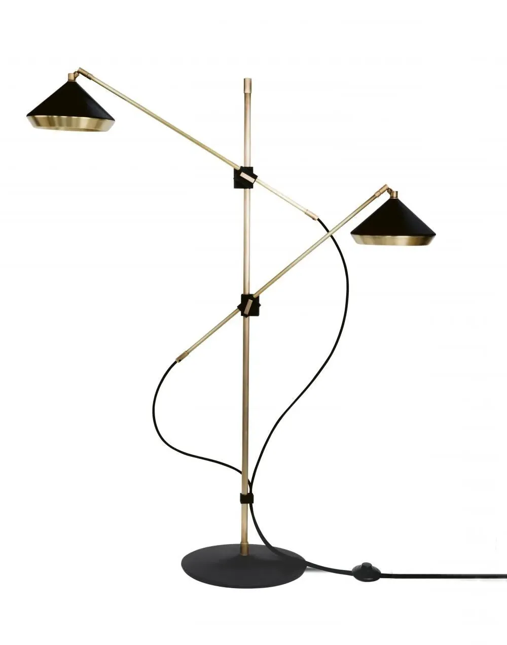 Adjustable Floor Lamp - White, Brass