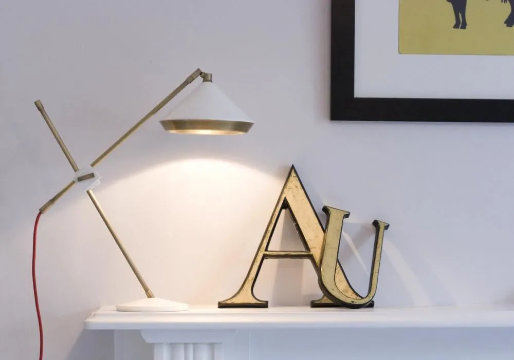 Adjustable Table Lamp - White, Brass