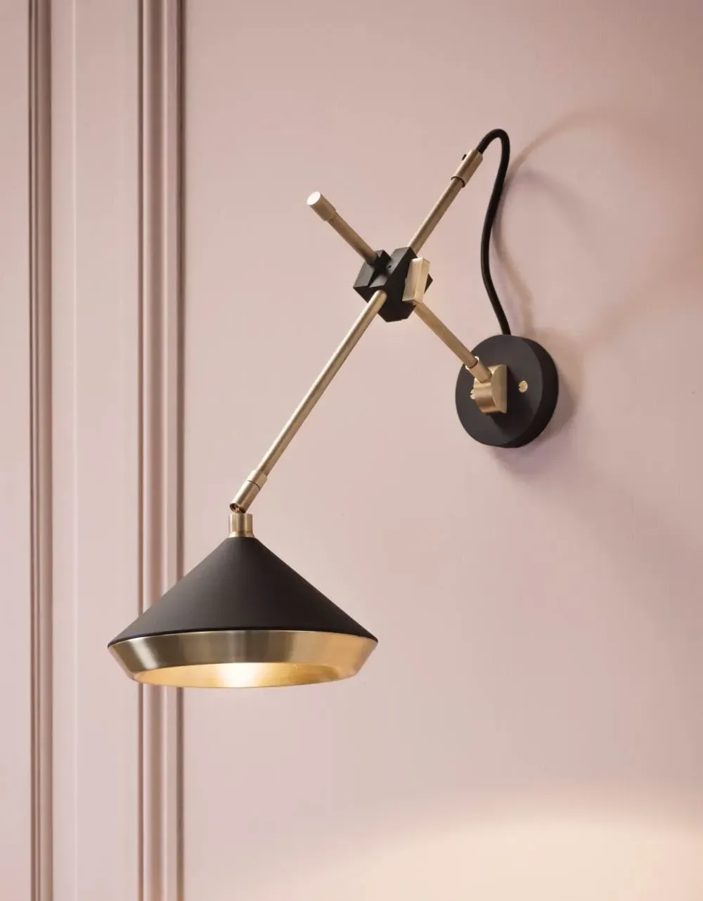 Adjustable Wall Light - White, Brass