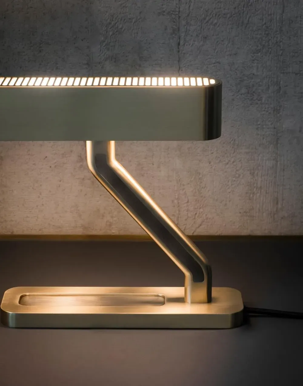 Colt Table Lamp with Pen Tray - Brass