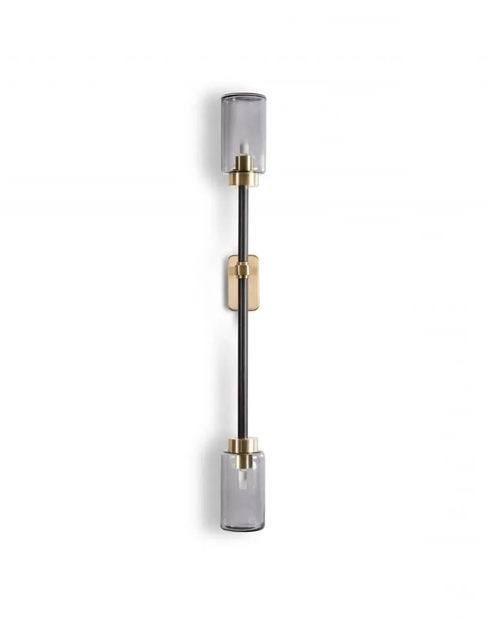 Double Wall Light Left Hand - Opal, Brass