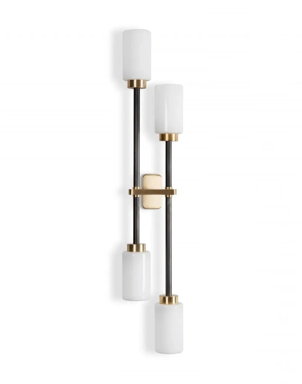 Double Wall Light Left - Smoked Glass, Brass