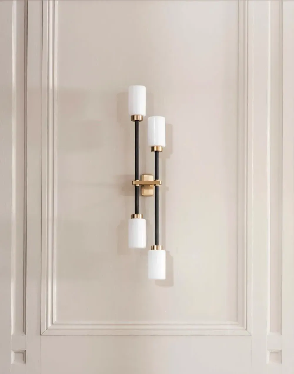 Double Wall Light Left - Smoked Glass, Brass
