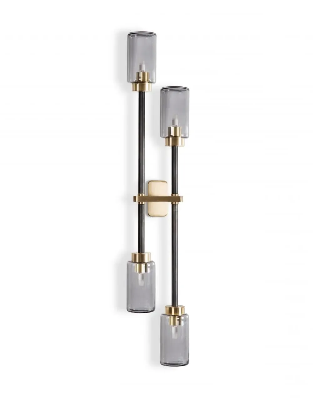 Double Wall Light Left - Smoked Glass, Brass image