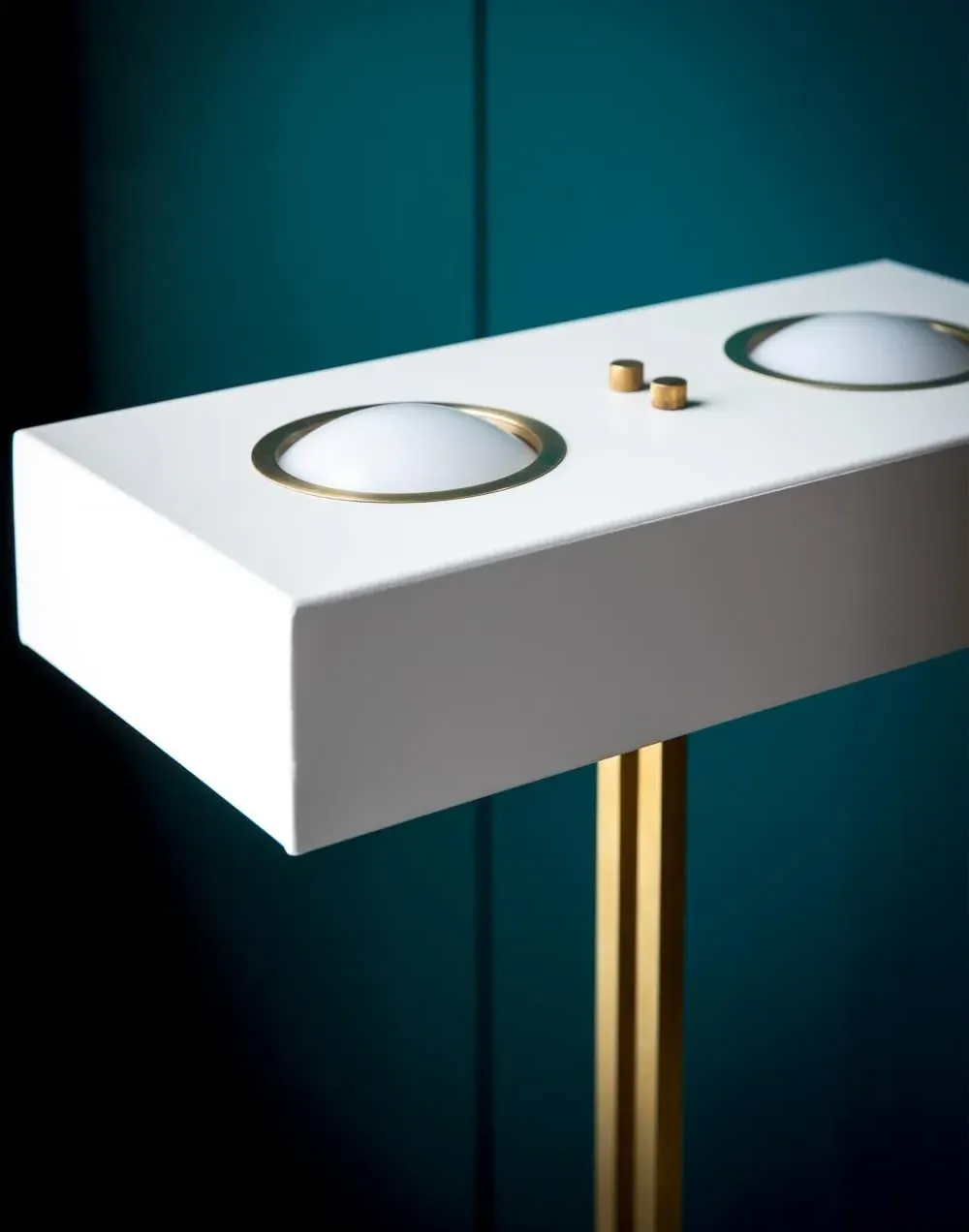 Kernel Floor Lamp with Dual Globes - White, Brass