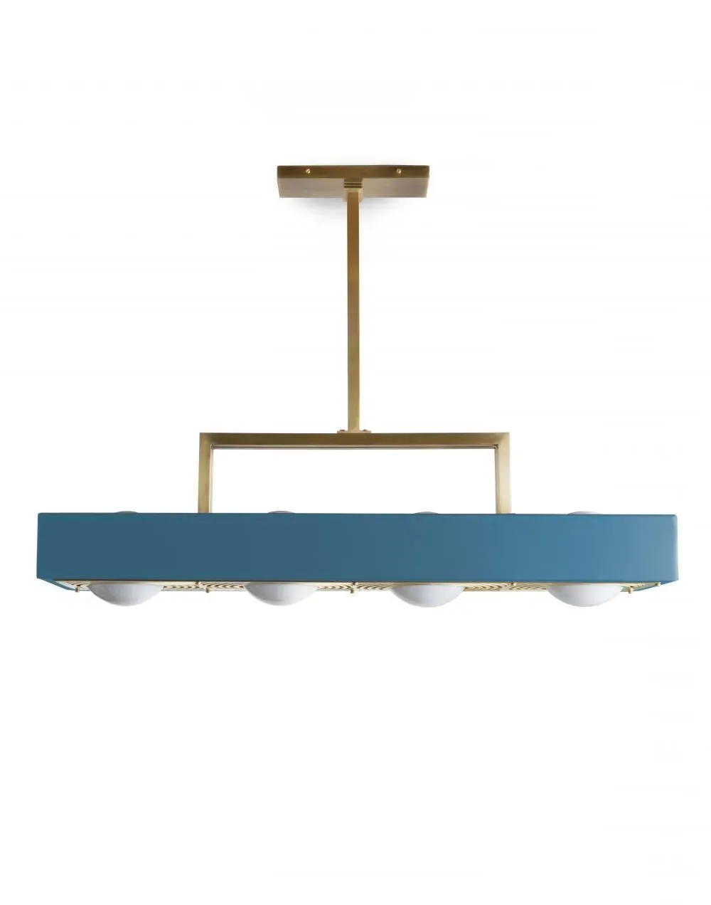 Kernel Pendant Light with 4 Globes - Blue, Brass