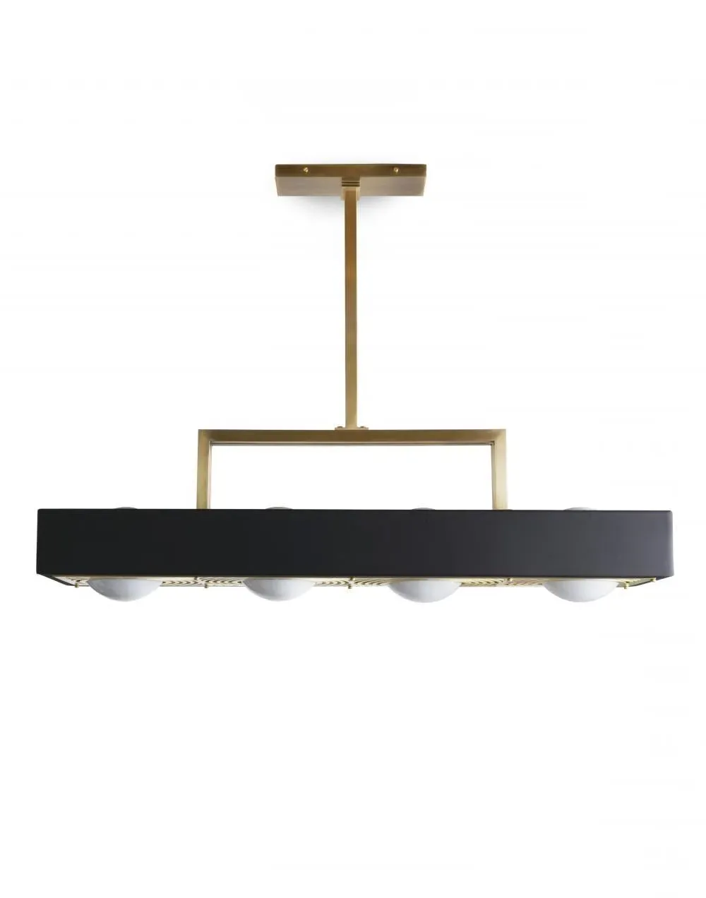 Pendant Light with Glass Globes - Black, Brass