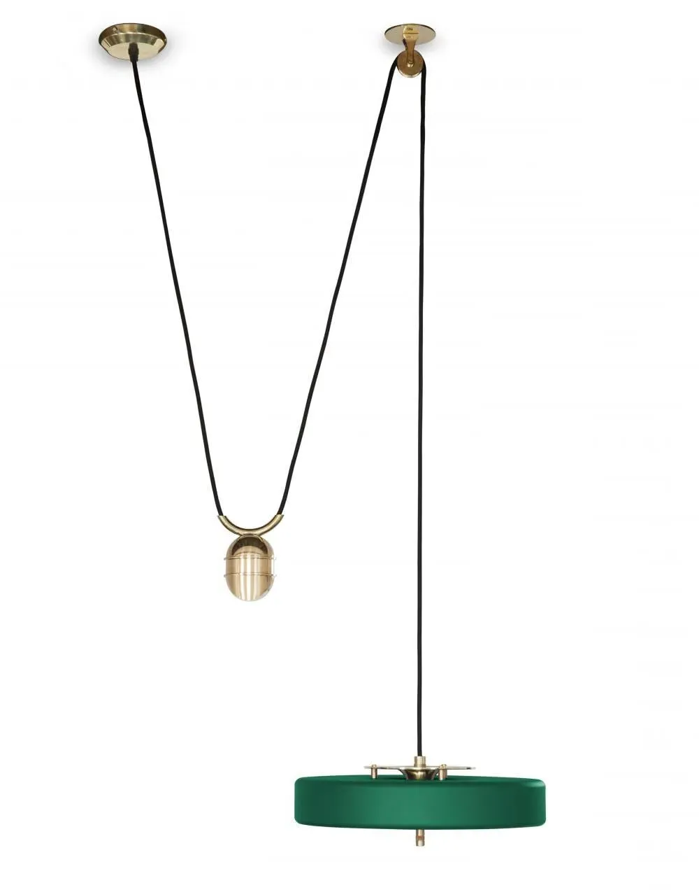 Rise & Fall Pendant Light - Blue, Brass