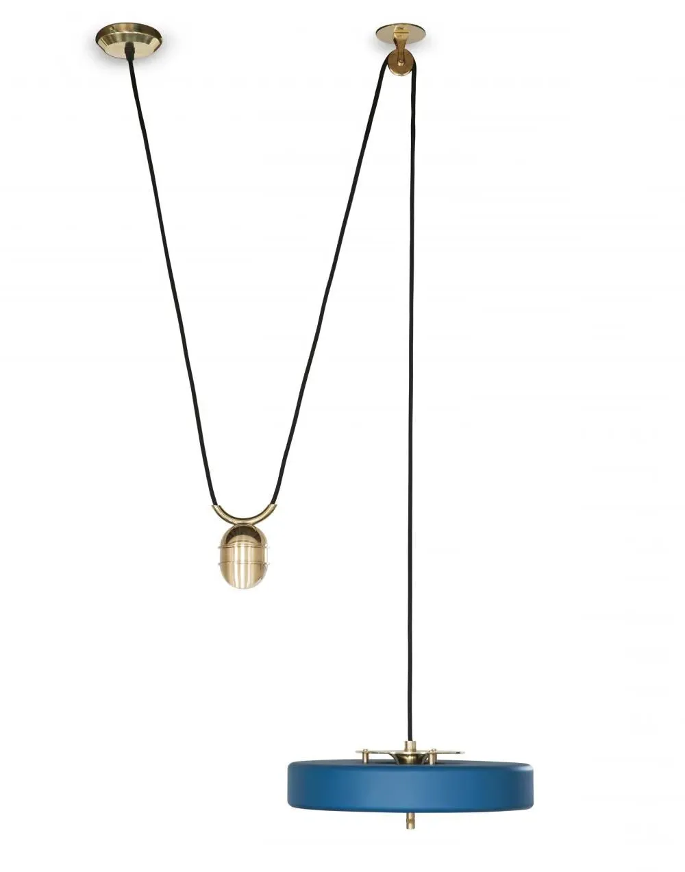 Rise & Fall Pendant Light - Blue, Brass