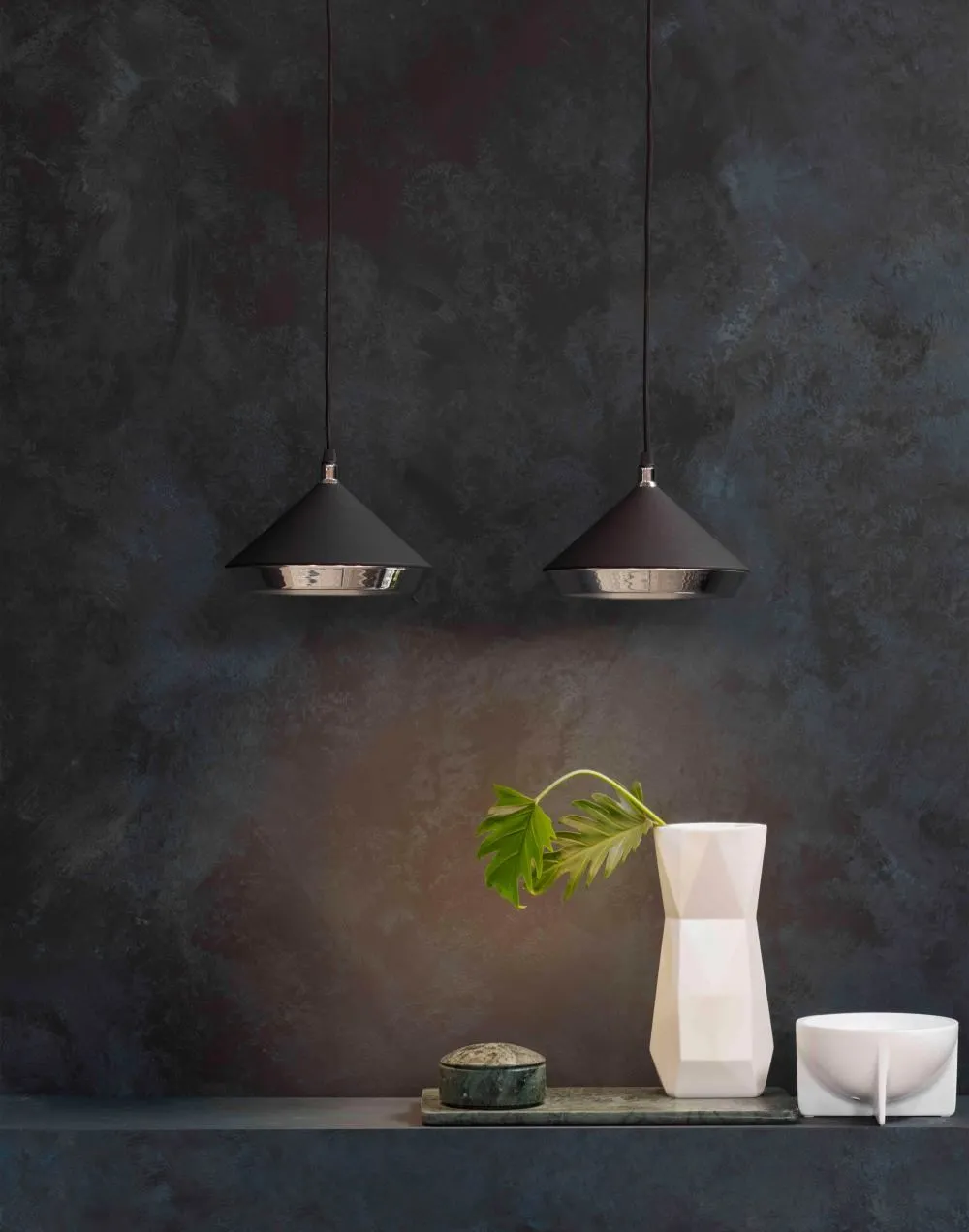 Shear Extra Large Pendant Light - Satin White, Brass