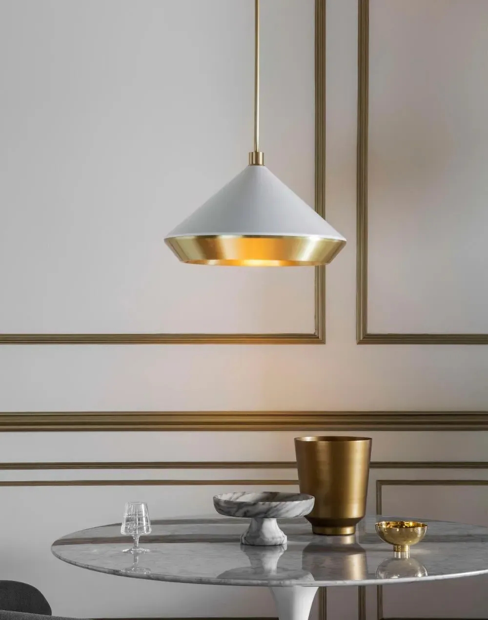 Shear Extra Large Pendant Light - Textured Black, Brass