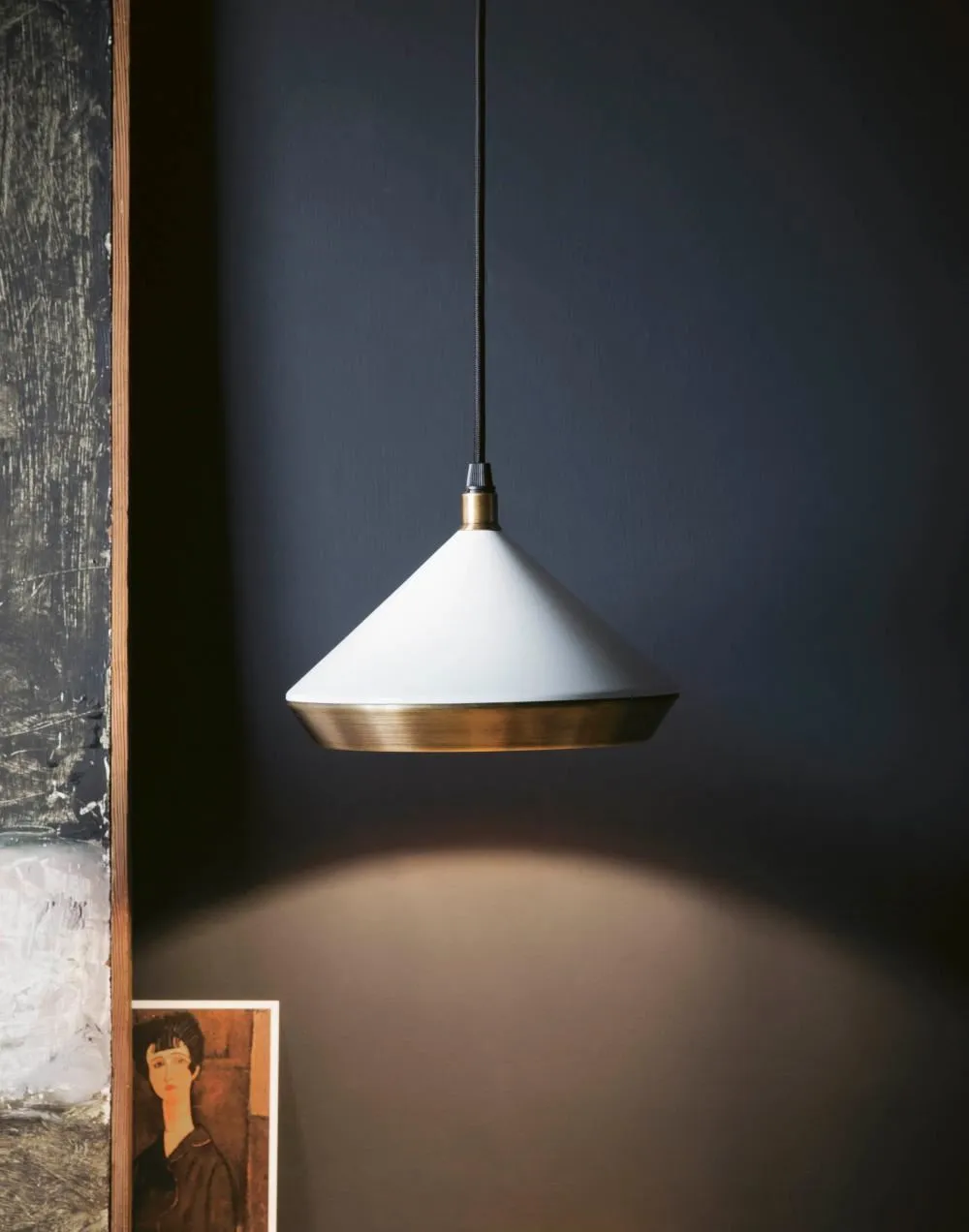 Shear Pendant Light - Textured Black, Brass