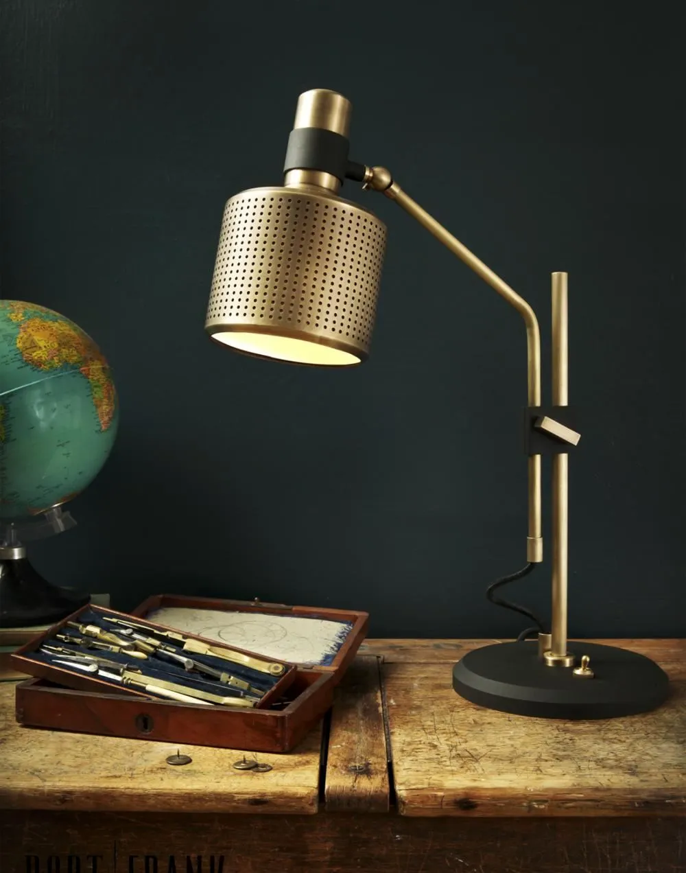 Single Arm Table Lamp - Brass