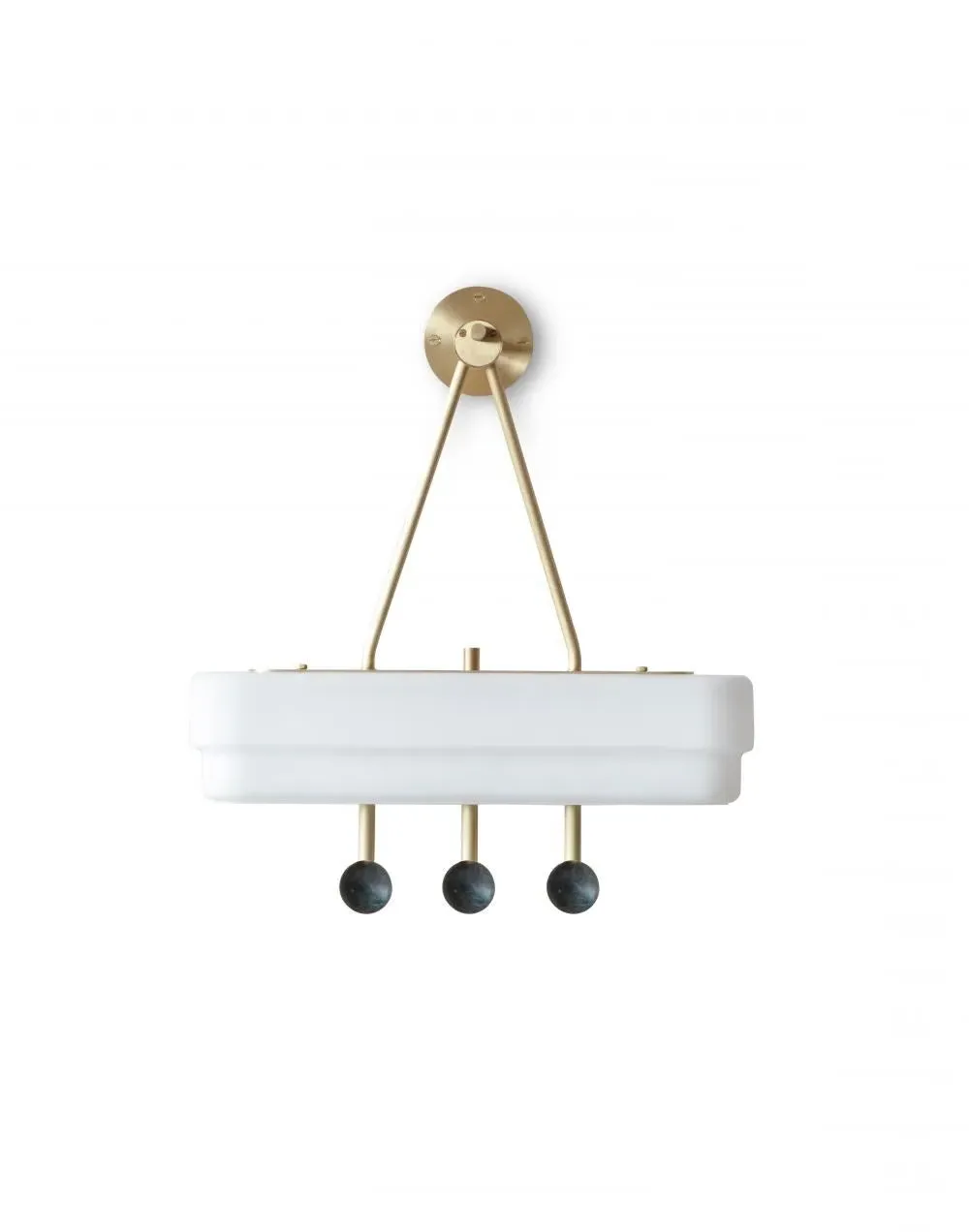 Spate Wall Light with Marble - White, Brass
