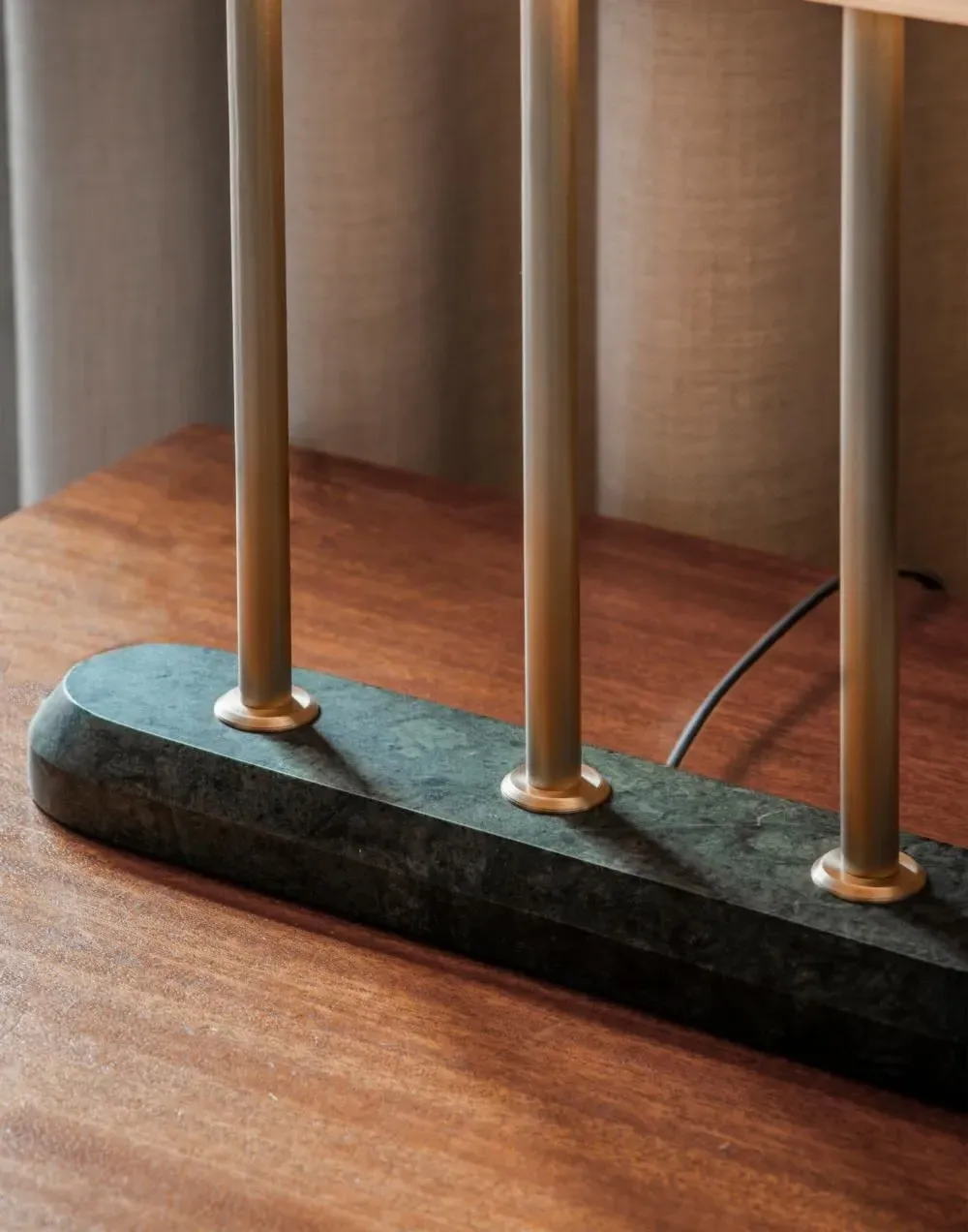 Table Lamp with Bluetooth Control - Green, Marble