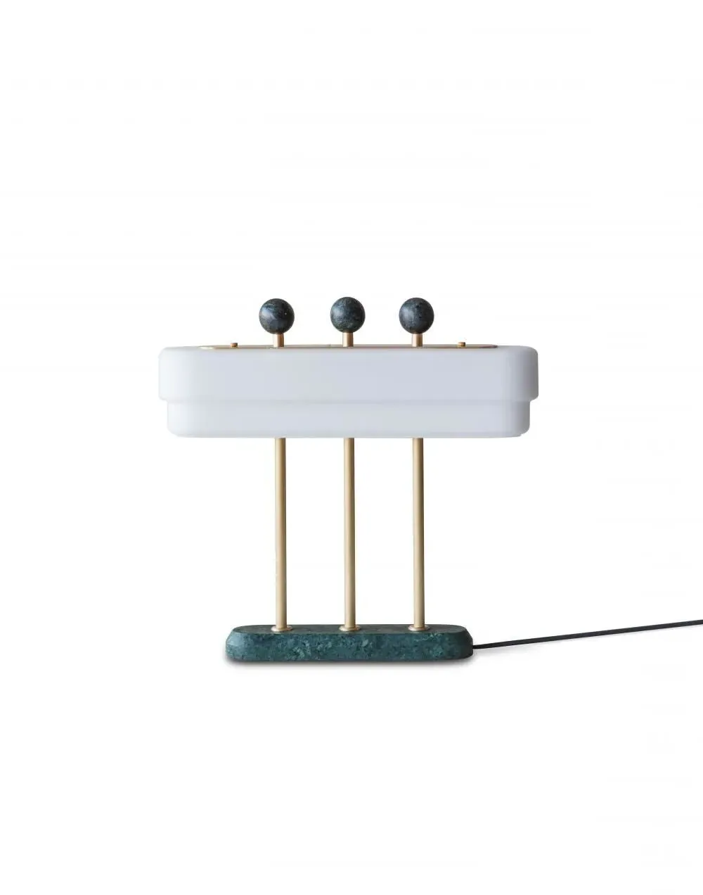 Table Lamp with Marble Base - White, Glass