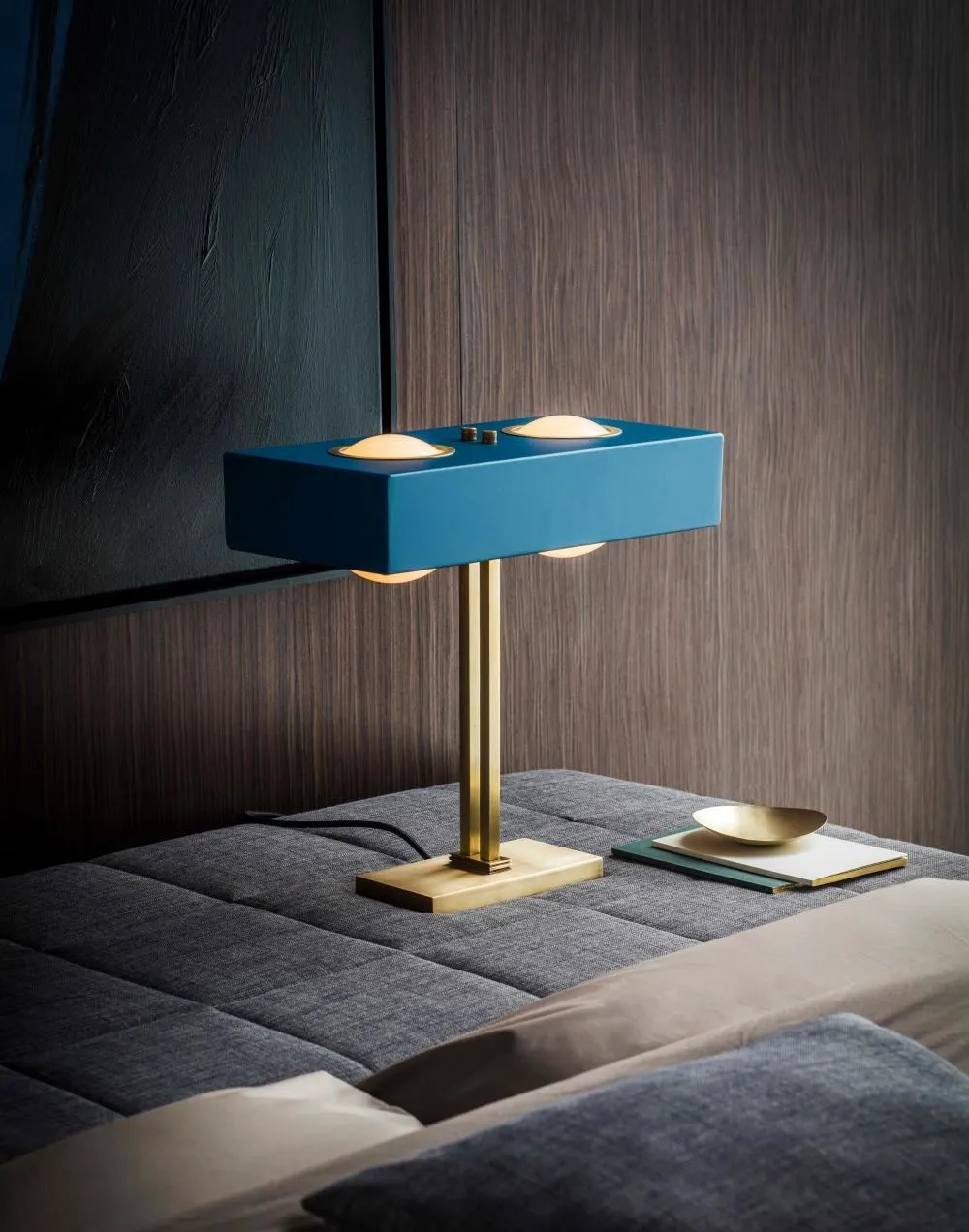 Table Lamp with Opal Glass - Black, Brass