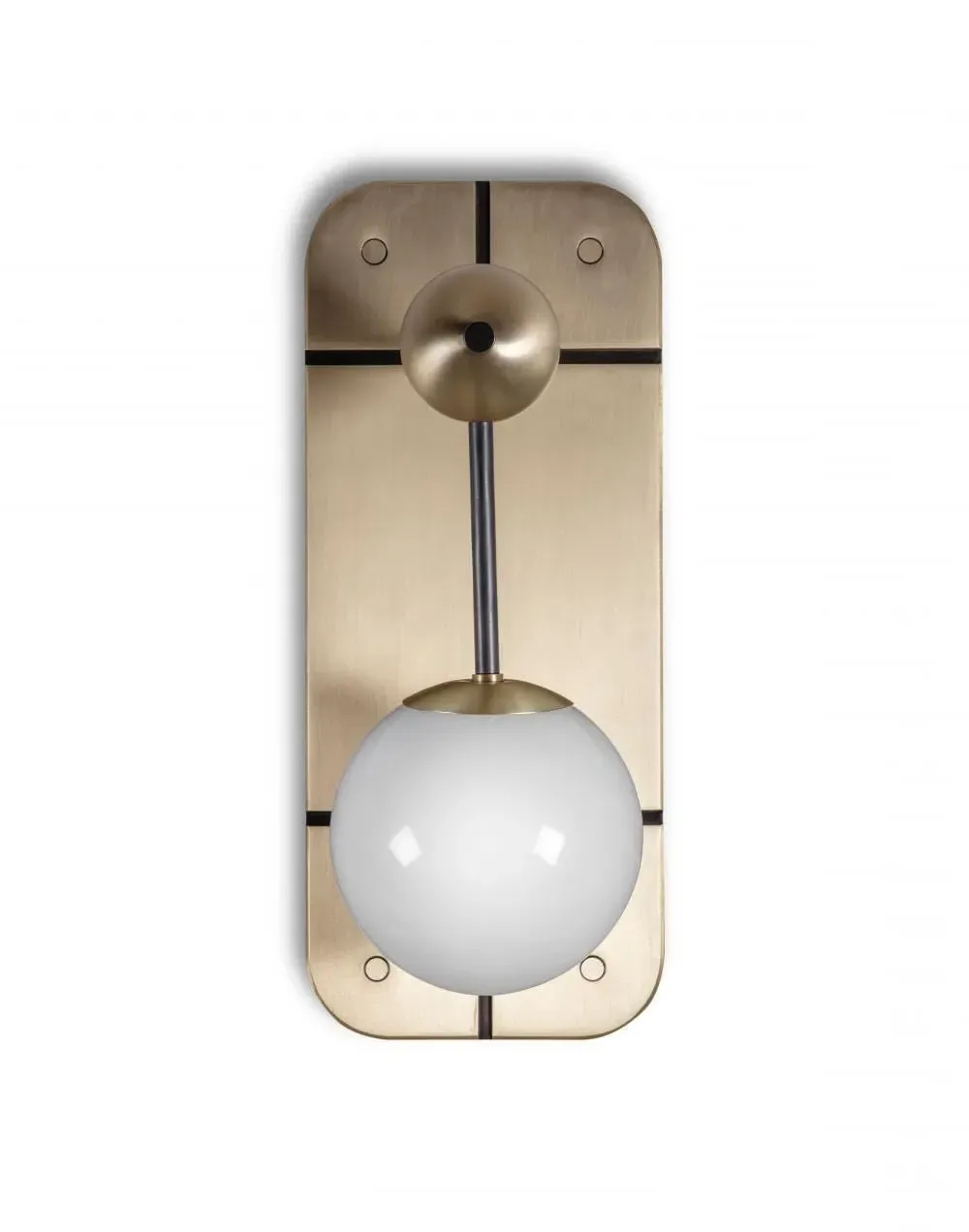 Wall Light with Opal Globe - Brass
