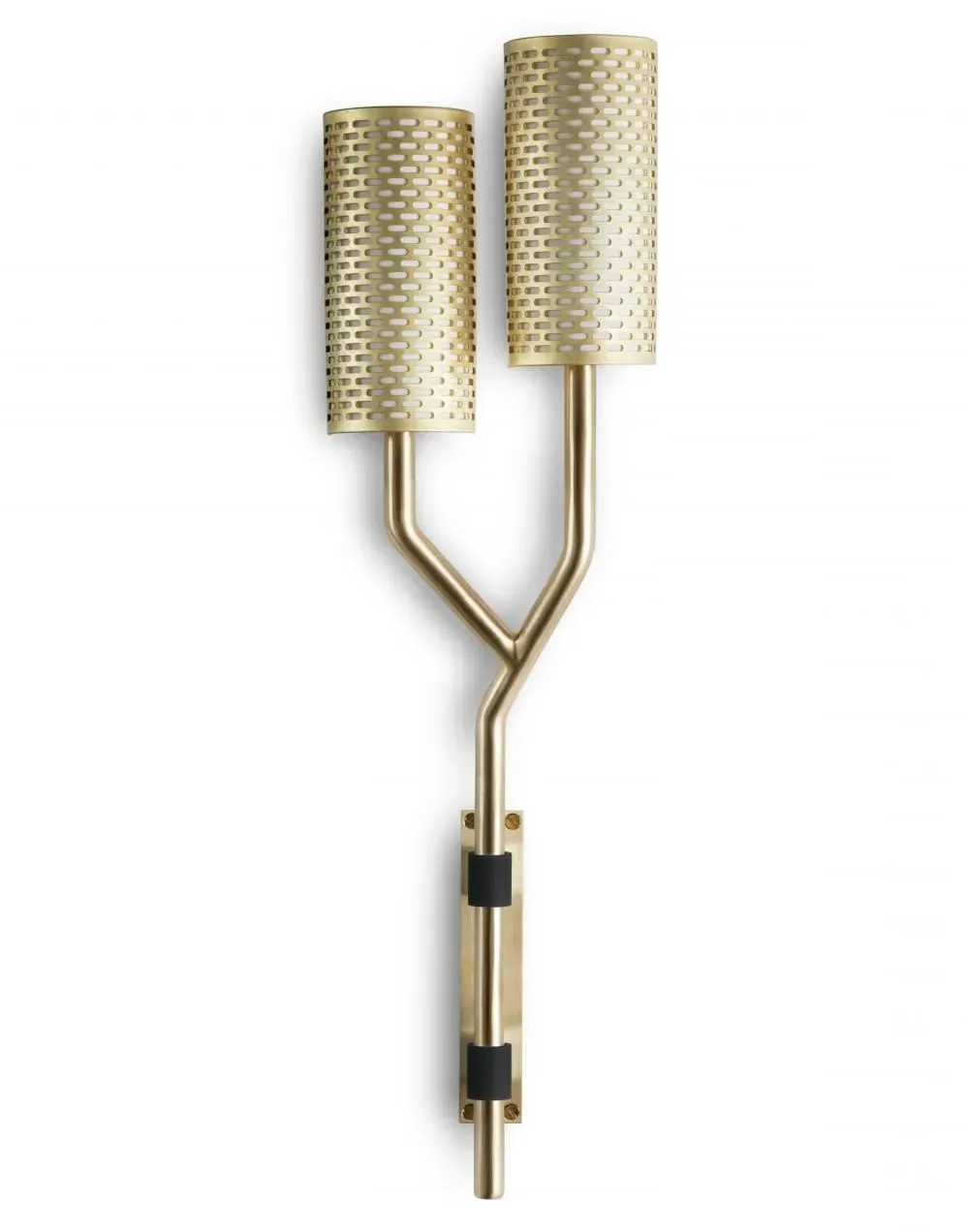 Yew Right Hand Wall Light - Brass, White