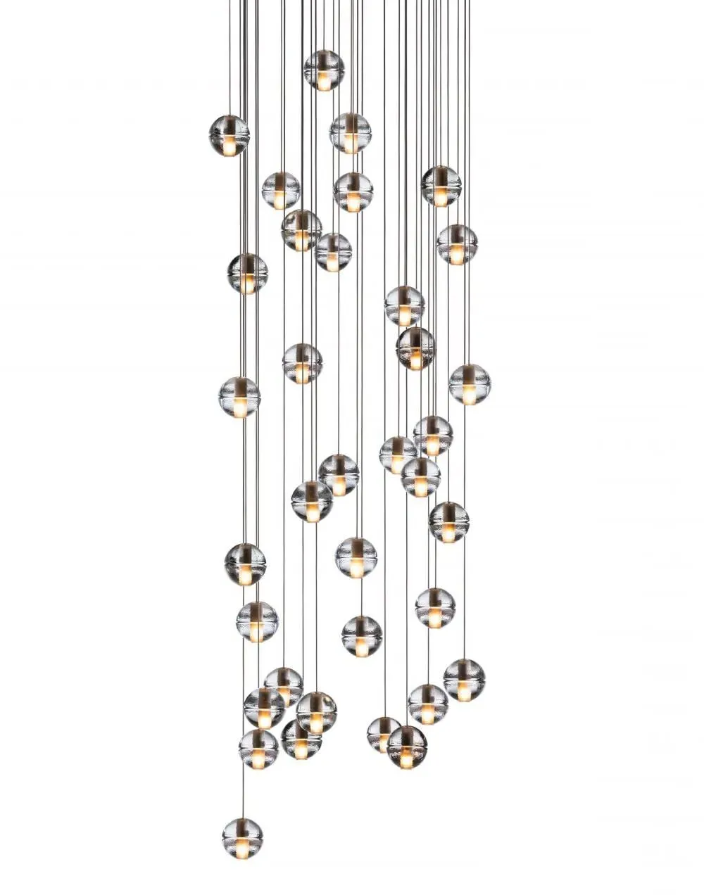 11-Light Pendant Cluster with Rectangle Canopy